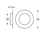 Skizze von Griffmuschel rund 34/55 mm Edelstahl gebürstet - Intersteel