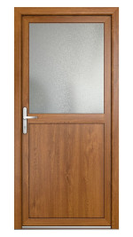 Bild 3 von JM NETK 02 mit Glasausschnitt Kunststoff Nebeneingangstür - Meeth in Golden Oak