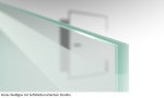 Beispiel Glasart ESG-SoftWeiß klar mit mattiertem Streifen für Bukarest Motiv matt 2-flg. Glaspendeltür mit Oberlicht DORMA Tensor Variante 2 - Erkelenz