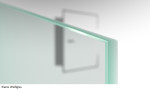 Beispiel Glasart ESG-Weißglas von Float klar Ganzglastür mit zwei festen Seitenteilen DORMA Mundus Variante 2 - Erkelenz