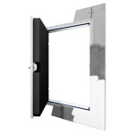 Main-Ansicht von WELLHÖFER Kniestocktür wandbündig mit PushLock-Verschluss und Wärmeschutz 3D