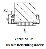 Technische Zeichnung von Profilzarge für Wohnungseingangstüren Weißlack RAL 9016 Premium ZA-04