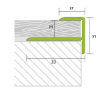 Zeichnung von PROSTEP Treppenkante (Trittstufe) Aluminium 13-15mm eloxiert Edelstahl 270cm - Proline