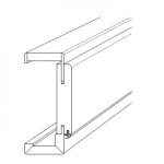 Technische Zeichnung der Zarge von Wohnungseingangstür-Set Weiß 9010 CPL mit runder Zarge und Beschlag