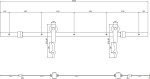 Skizze von Schiebetürsystem Classic Schwarz für Holztüren - Intersteel