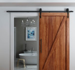 Milieu Holztür von Schiebetürsystem Classic Schwarz für Holztüren - Intersteel