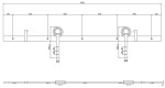 Skizze von Schiebetürsystem Modern Schwarz für Holztüren - Intersteel