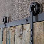 Detail von Schiebetürsystem Modern Schwarz für Holztüren - Intersteel