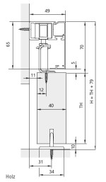 Skizze von Schiebetürsystem 45 für Holztüren von Erkelenz