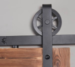 Close up von Schiebetürsystem Wheel Schwarz für Holztüren - Intersteel