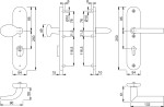 technische Zeichnung von Stockholm Aluminium Schutzbeschlag mit Zylinderabdeckung ES 1 (SK 2) - Hoppe