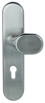 Detailansicht des Beschlags von GARANT Wohnungseingangstür-Set Weißlack RAL 9016 CePaL mit Zarge und Beschlag