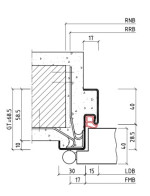 Technische Zeichnung Stahl-Eckzarge für Mauerwerk – BOS