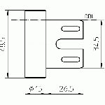 Technische Zeichnung Bandmittelteil für Stahlzargen V 8000 WF