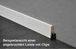Beispielansicht mit Clips von Sockelleiste (Buche ) SKL 60