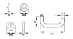 Kreta ER27 Edelstahl matt Rundrosette technische Zeichnung - Karcher Design