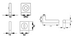 Seattle ER46Q matt Quadratrosette technische Zeichnung - Karcher Design