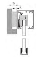 Technische Zeichnung von Schiebetür-System Graz für Ganzglastüren