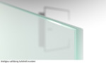 Beispiel Glasart ESG-SoftWeiß von Vollflächig matt Ganzglastür mit zwei festen Seitenteilen DORMA Mundus Variante 2 - Erkelenz