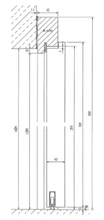 Technische Zeichnung von Blendrahmen für Wohnungseingangstüren Nussbaum Noce NU 736 PortaLit-CPL BR45 - Westag