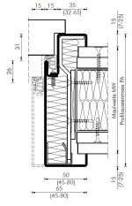 Technische Zeichnung von Stahl-Umfassungszarge Leichtbauwand für Brandschutztüren T90 - Westag