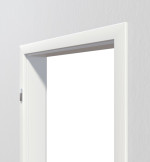 Detailansicht von Zarge Glatt Premium Weißlack RAL 9016 ZA-14 mit eckiger Kante