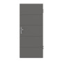 Frontansicht von HÖRMANN Wohnungseingangstür Groove 15 Staubgrau RAL 7037 Lack DesignLine