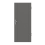 Frontansicht von HÖRMANN Wohnungseingangstür Groove 16 Staubgrau RAL 7037 Lack DesignLine