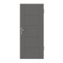 Frontansicht von HÖRMANN Wohnungseingangstür Groove 22 Staubgrau RAL 7037 Lack DesignLine