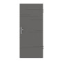 Frontansicht von HÖRMANN Wohnungseingangstür Groove 50 Staubgrau RAL 7037 Lack DesignLine