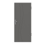 Frontansicht von HÖRMANN Wohnungseingangstür Groove 51 Staubgrau RAL 7037 Lack DesignLine