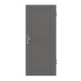 Frontansicht von HÖRMANN Wohnungseingangstür Groove 88 Staubgrau RAL 7037 Lack DesignLine