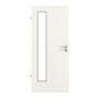 Frontansicht von GARANT Feuchtraumtür Authentic Bianco GCK08 mit Lichtausschnitt LA-4 bandseitig