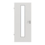 Frontansicht von GARANT Feuchtraumtür 0160-60 Silver Grey Resopal mit Lichtausschnitt LA-4 mittig