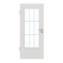 Frontansicht von GARANT Zimmertür 0160-60 Silver Grey CPL mit Lichtausschnitt LA-DIN Sprosse SP2
