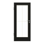 Frontansicht von GARANT Zimmertür 0901-60 Black Resopal mit Lichtausschnitt LA-2 Sprosse SP0