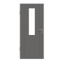 Frontansicht von HÖRMANN Innentür Groove 16 Staubgrau RAL 7037 Lack DesignLine mit Lichtausschnitt LA 4 mittig