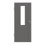 Frontansicht von HÖRMANN Innentür Groove 20 Staubgrau RAL 7037 Lack DesignLine mit Lichtausschnitt LA 4 mittig