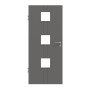 Frontansicht von HÖRMANN Innentür Groove 23 Staubgrau RAL 7037 Lack DesignLine mit Lichtausschnitt LA 10