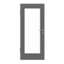Frontansicht von HÖRMANN Innentür Groove 50 Staubgrau RAL 7037 Lack DesignLine mit Lichtausschnitt LA 8