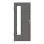 Frontansicht von HÖRMANN Innentür Groove 78 Staubgrau RAL 7037 Lack DesignLine mit Lichtausschnitt LA 24 bandseitig