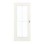 Frontansicht von GARANT Schiebetür Authentic Bianco GCK08 mit Lichtausschnitt LA-2 Sprosse SP0