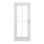 Frontansicht von GARANT Schiebetür Authentic Grigio GCK08 mit Lichtausschnitt LA-2 Sprosse SP0