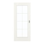 Frontansicht von GARANT Schiebetür Authentic Bianco GCK08 mit Lichtausschnitt LA-2 Sprosse SP1
