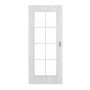Frontansicht von GARANT Schiebetür Authentic Grigio GCK08 mit Lichtausschnitt LA-2 Sprosse SP1