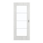Frontansicht von GARANT Schiebetür Authentic Grigio GCK08 mit Lichtausschnitt LA-2 Sprosse SP10