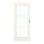 Frontansicht von GARANT Schiebetür Authentic Bianco GCK08 mit Lichtausschnitt LA-2 Sprosse SP2
