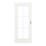 Frontansicht von GARANT Schiebetür Authentic Bianco GCK08 mit Lichtausschnitt LA-2 Sprosse SP4
