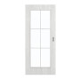 Frontansicht von GARANT Schiebetür Authentic Grigio GCK08 mit Lichtausschnitt LA-2 Sprosse SP4