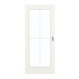 Frontansicht von GARANT Schiebetür Authentic Bianco GCK08 mit Lichtausschnitt LA-3 Sprosse SP0